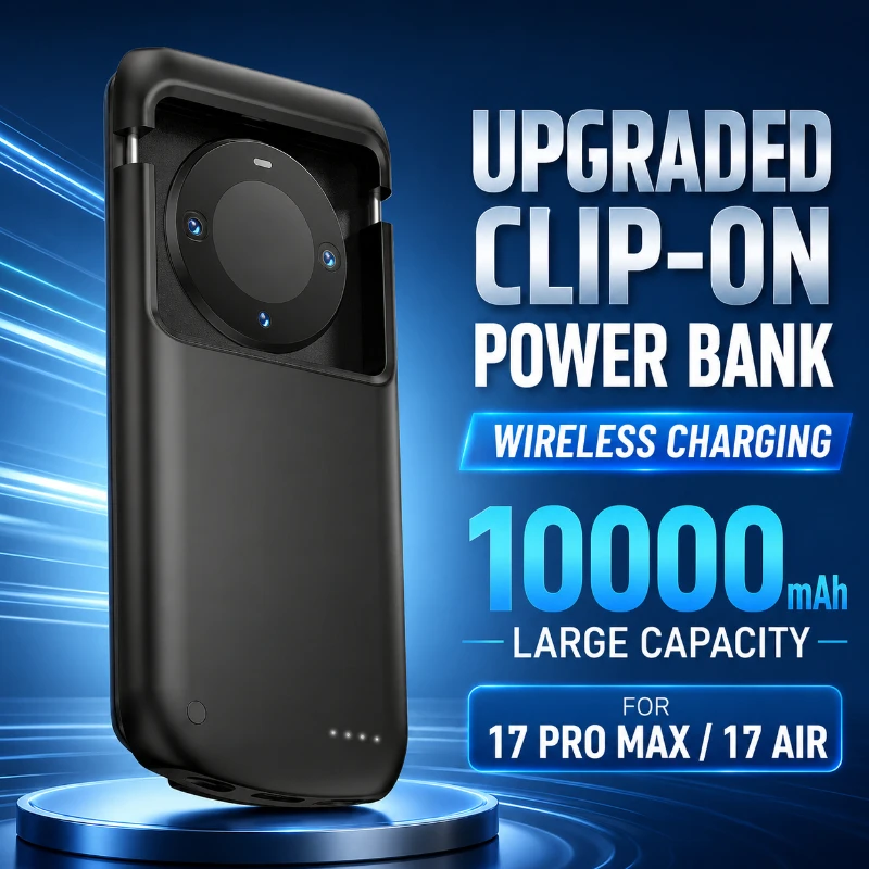 20000mAh Ultra-thin Wireless Back Clip Mobile Power Box, Suitable for Apple 17 Pro Max 17Air Portable Back Clip Battery