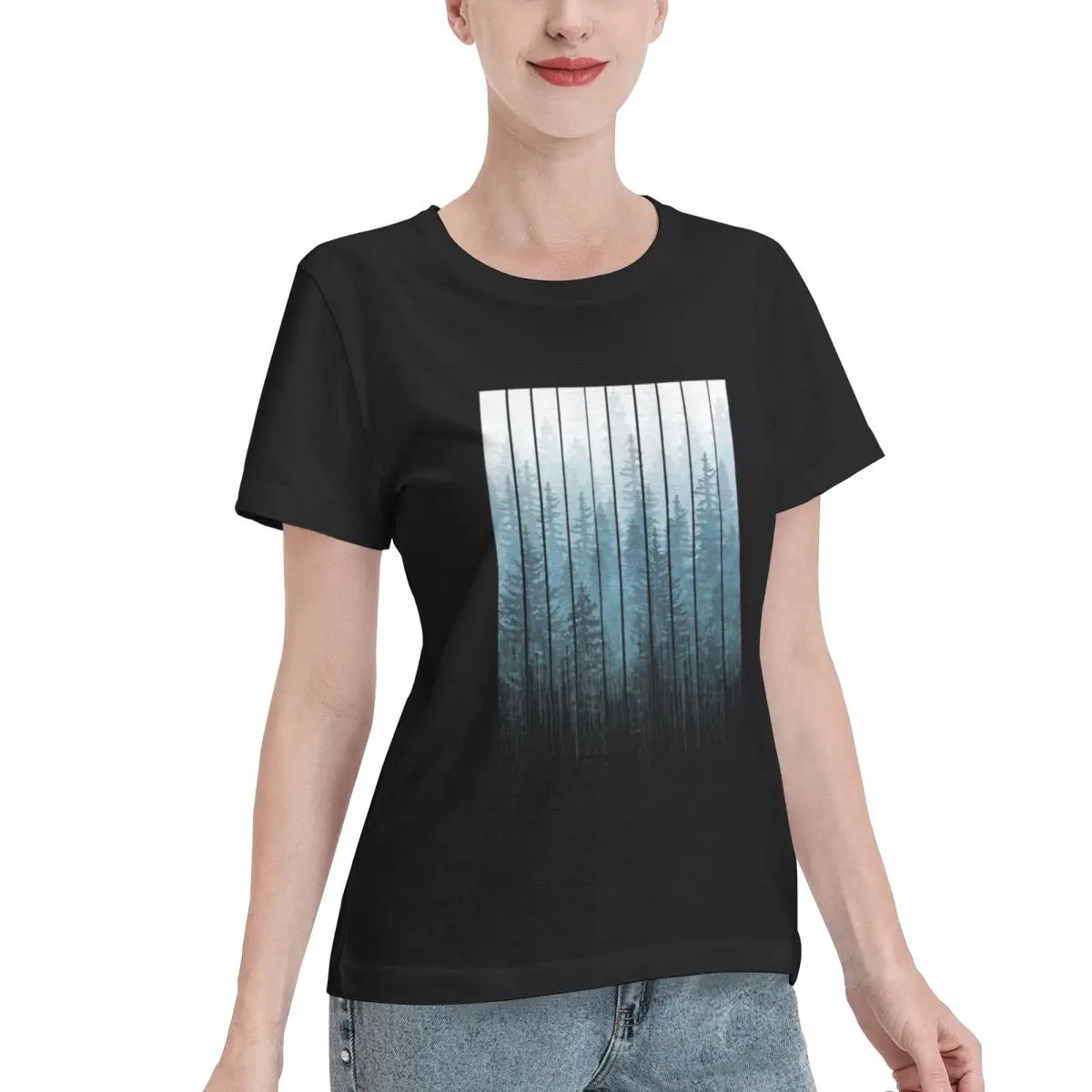 Fast Shipping Grunge Dripping Turquoise Misty Forest Women's T-shirt Sporty Female Essential Clothing