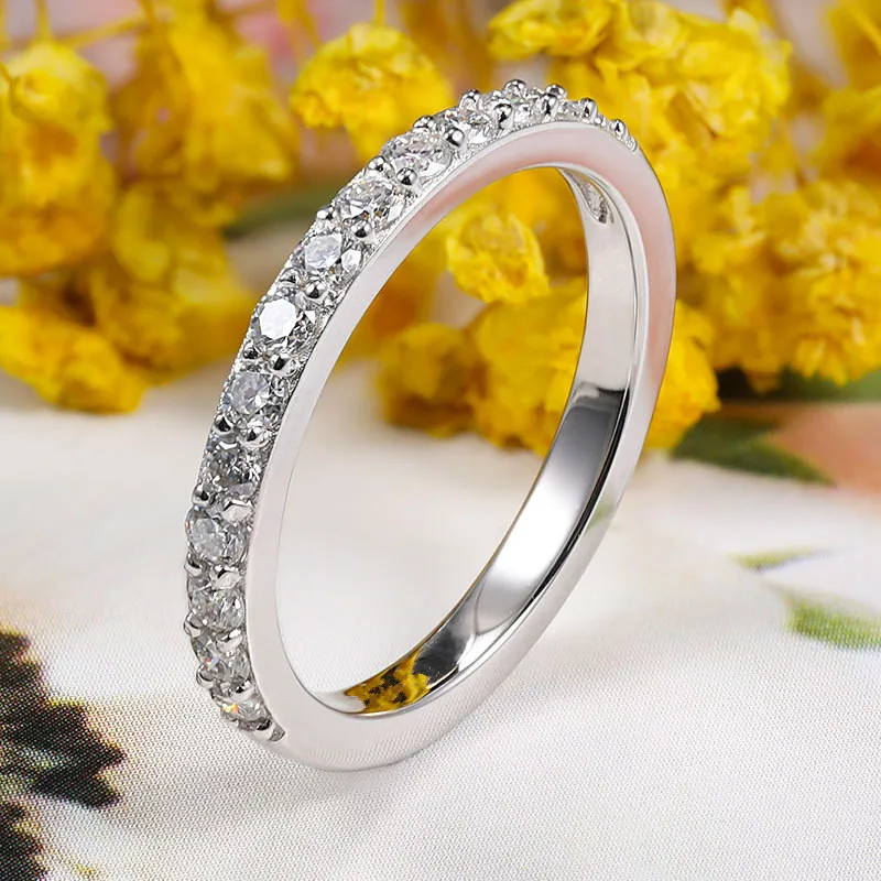 

AU585 14K Women's Ring Mosan Diamond D-color VVS1 Ring Wedding/Engagement/Anniversary/Birthday/Party/Valentine's Gift