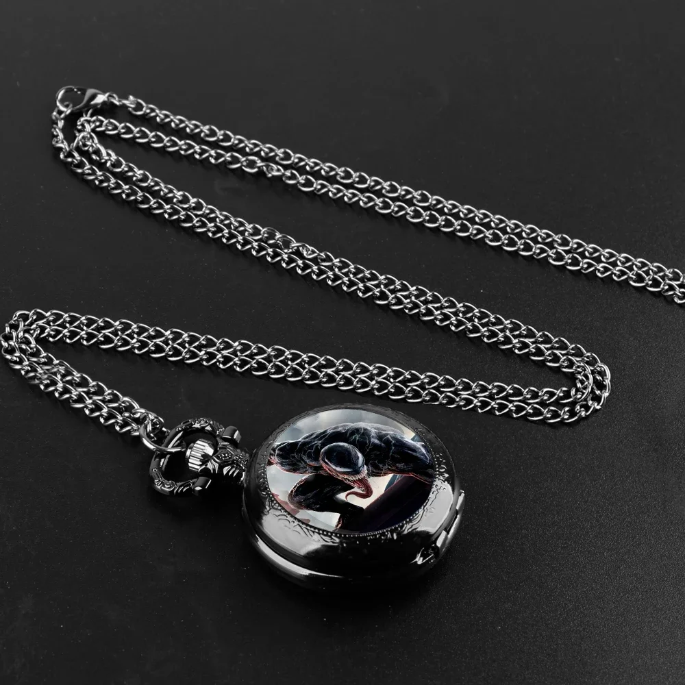 유명한 악당 디자인 유리 돔 석영 주머니 시계 체인 아랍어 패션 Accessroy 목걸이 펜던트 남성 여성 선물