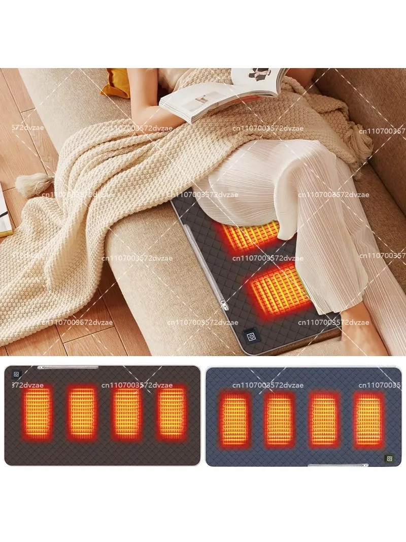 4 Heated Areas Camping Chair Heated Mat USB Rechargeable 3 Speed Adjustable Smart Temperature Control Winter Warm Pads