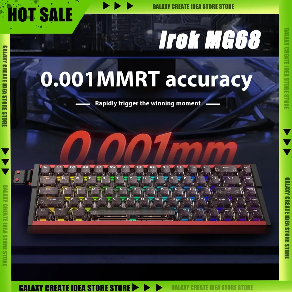 Irok MG68 ACE Magnetic Switch Keyboard Mechanical Gaming Keyboard Wired Aluminium 8000Hz RT0.005mm keyboards PC Accessories