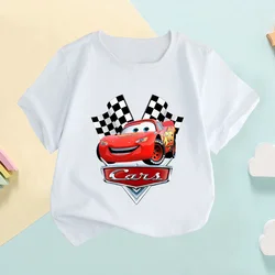Car Pixar Lightning McQueen Print Cartoon Kids T-shirt Cute Children's Clothes Summer Baby Girls Tops Boys Short Sleeve T shirts