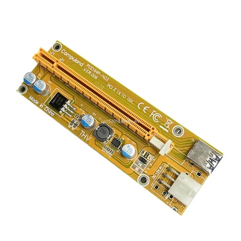 PCI-E ライザーカード 009S PCI 1X to16X 延長 USB3.0 ケーブル 6Pin