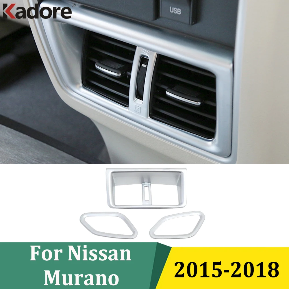 

Для Nissan Murano 2015 2016 2017 2018 интерьер заднего сиденья вентиляционное отверстие крышка отделка рамка украшения автомобильные наклейки аксессуары