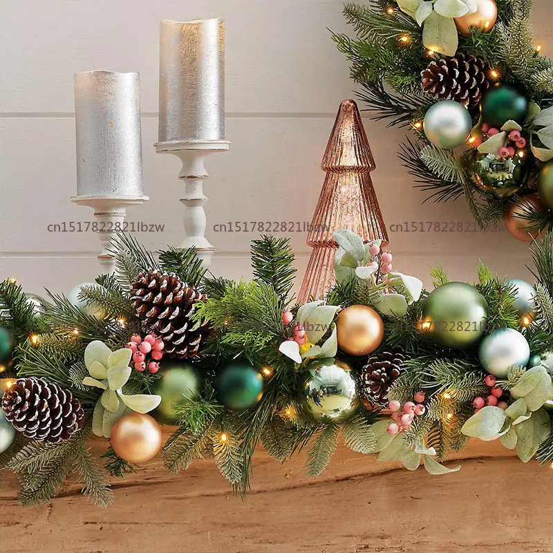 Christmas tree 50cm80cm Christmas wreath rattan wall hanging door hanging hotel scene arrangement