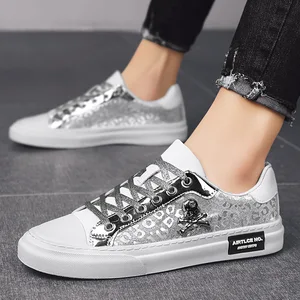 Schuh lässige Wohnungen Männer, Straßenstudien, Schädel, Modetrend, Tennis und Joggen, Büro, Sportschuhe für Männer 12 Hauptverkaufsschädel Tennis - №5