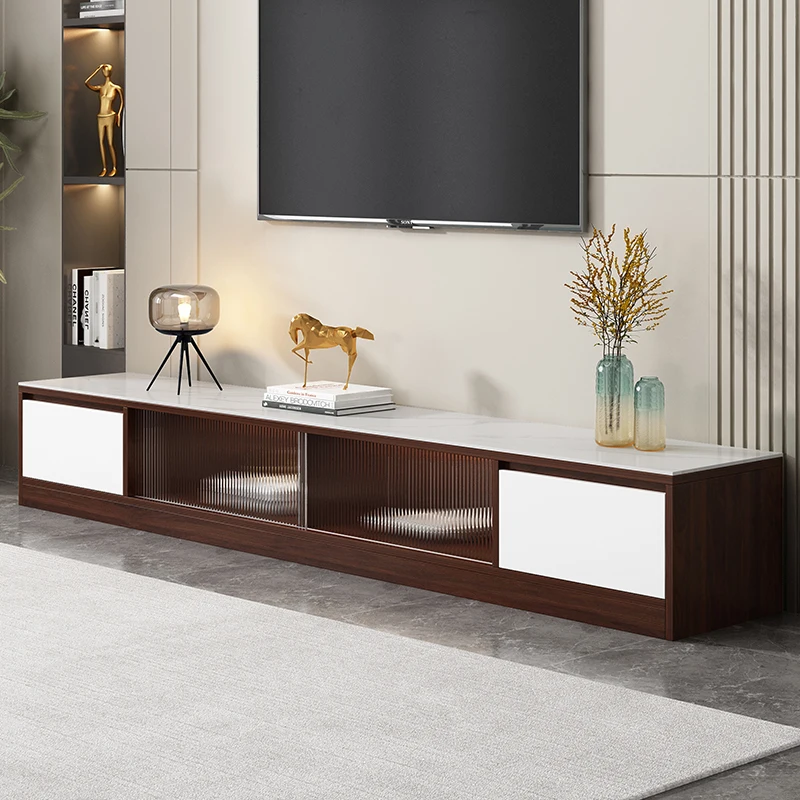 #Mid Century Glam Tv Stand European Retro Classic Glass Tv Stand With Drawers Design Meuble Télévision Salon Home Furniture