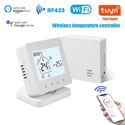 Termostato per ambienti intelligenti con connessione wireless Tuya R9, riscaldamento dell'acqua, caldaia sospesa a parete a gas, touch screen, controllo del telefono cellulare WiFi