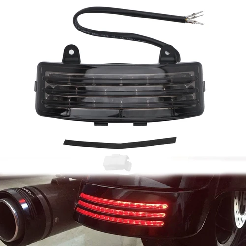 Imagen 1 del producto Guardabarros trasero LED de tres barras para motocicleta, luz trasera de señal de giro, lámpara de freno para Harley Touring Street Glide Road Glide FLHX FLTRX 96-13