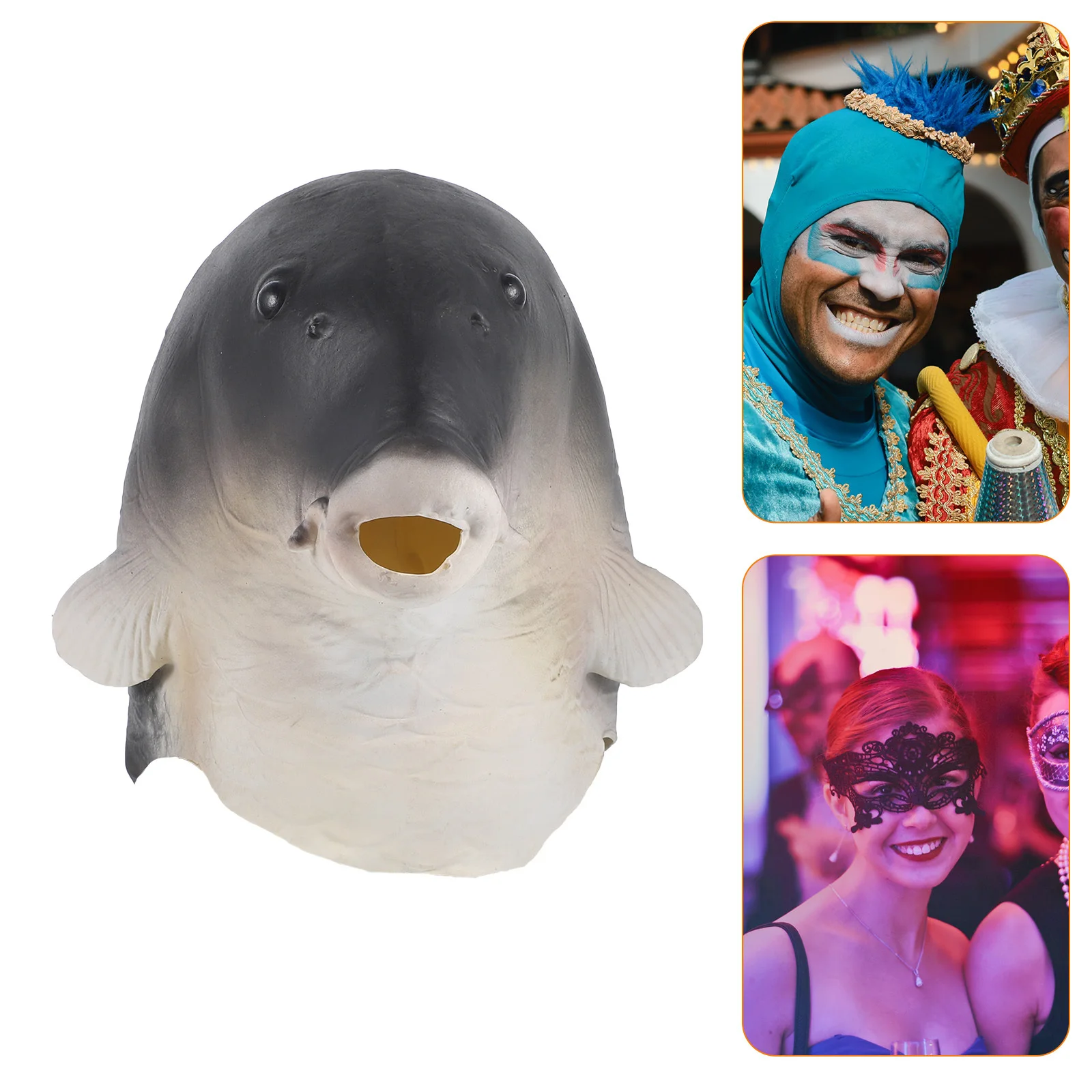 

Realistic Carp Headgear Latex Full Head Mask Comfortable Halloween Party Cosplay Carnival Costume Decorative Photo Prop