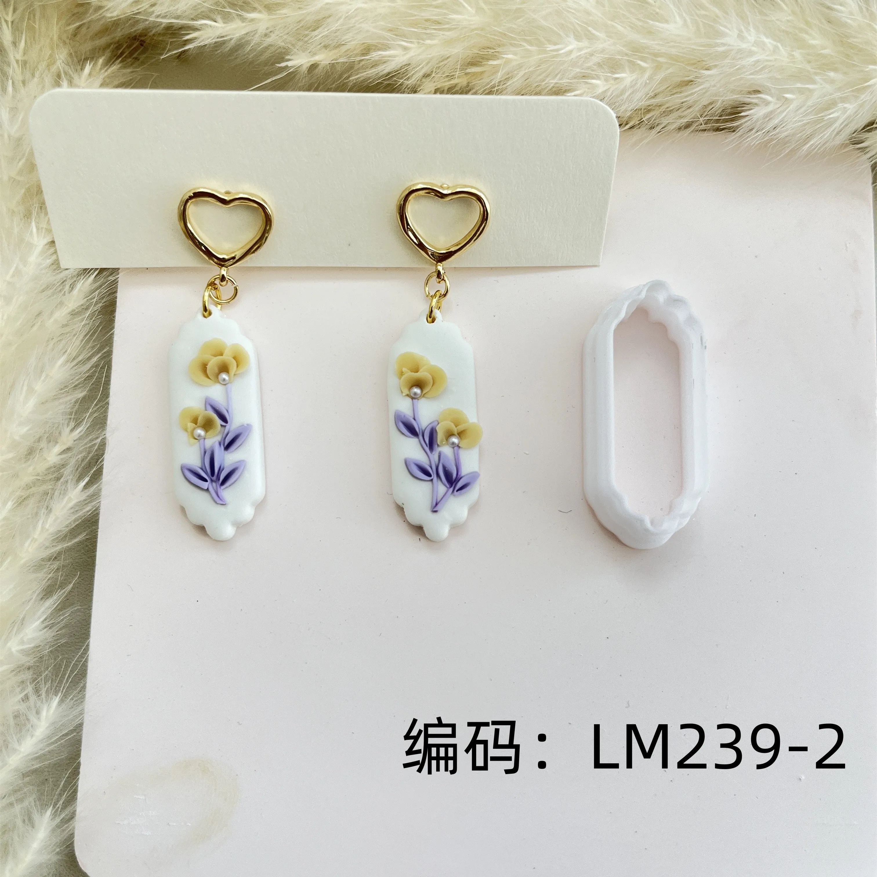 8pcs Soft Ceramic Earrings Mold Polymer Clay Clay Cutter Regular Geometric Pendant Square Shape Earrings DIY