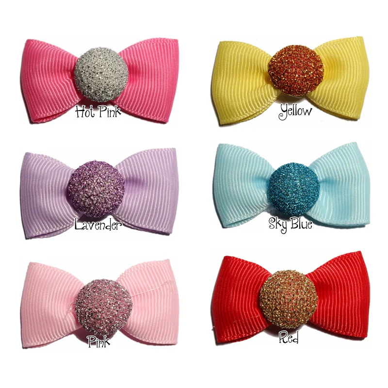4.5cm Mini Cute Grosgrain Ribbon Hair Bows With Clip for Hair Accessories Newborn Handmade Yarn Candy Bows for Women Clothing