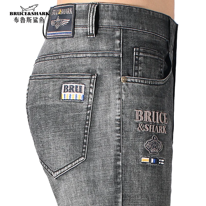 2023 baru musim panas pria Jeans Bruce & Shark Denim Jeans Cowboys peregangan katun longgar lurus kasual Fashion Jeans ukuran besar 42