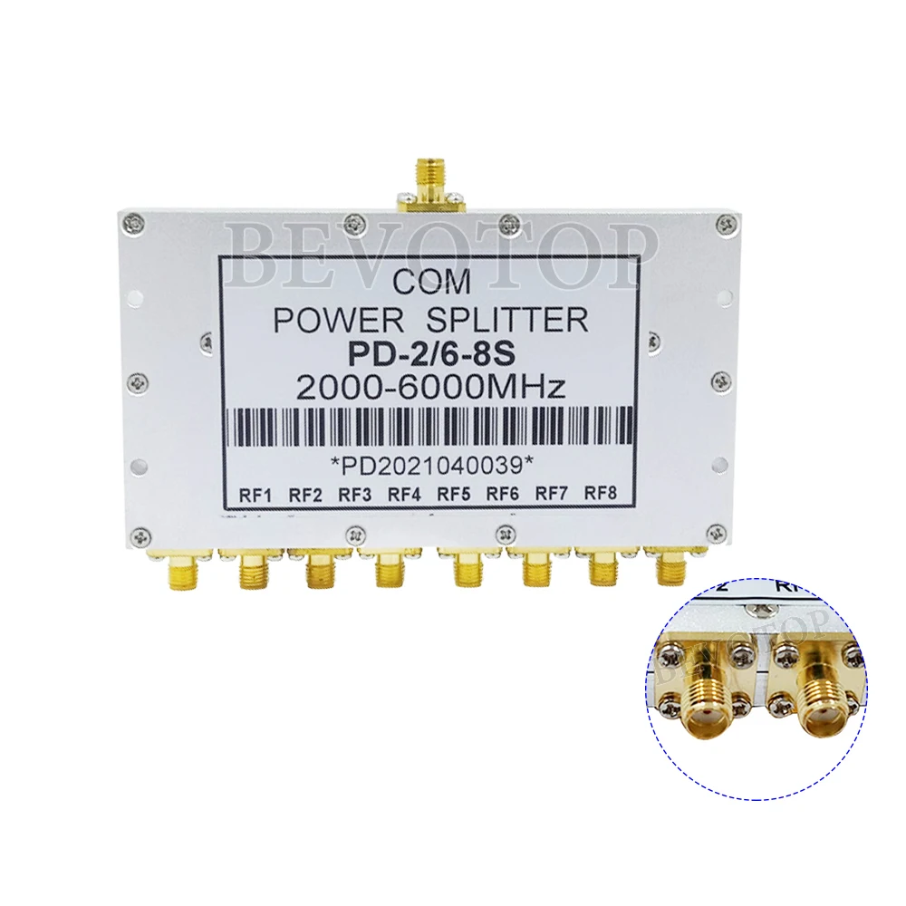 1PCS SMA Microstrip Power Splitter One Point Eight 2.0GHZ-6.0GHz SMA Female Connector RF Combiner WIFI 10W RF Power Splitter