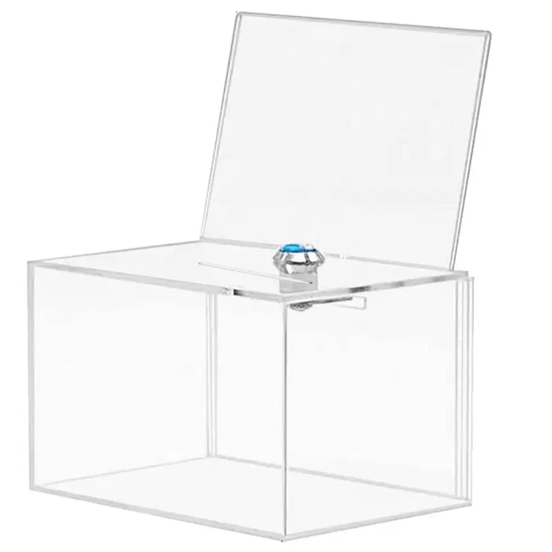 HLZS-3X Acrylic Donation Box - Box For Voting, Charity, Polls, Surveys, Sweepstakes, Contests, Advice, Tips, Reviews