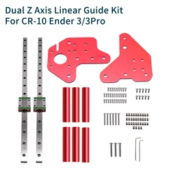 Atualização de impressora 3D Kit de trilhos lineares de eixo Z duplo MGN12C com suporte de montagem de placa fixa para Ender 3/3Pro/V2 CR-10/10S/V2 475mm 318mm