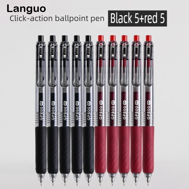 Languo Large Capacity Retractable 0.5mm Gel Pen CS High Precision Tip Red Black Smooth Writing Stationery Art School Supplies