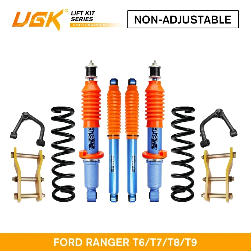 UGK Adjustable Off-road 4X4 Shock Absorber Suspension 2 3 4 6inches Coilover Lift Kit for Ford Ranger T6 T7 T8 T9