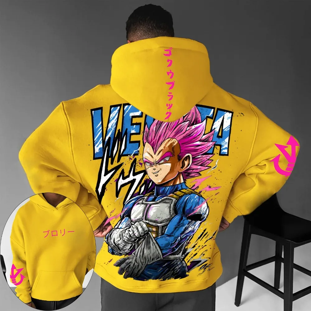 

Dragon Ball Men's Hoodie Sweater Vegeta Japanese Anime Print Autumn New Product Long Sleeve Streetwear Clothing