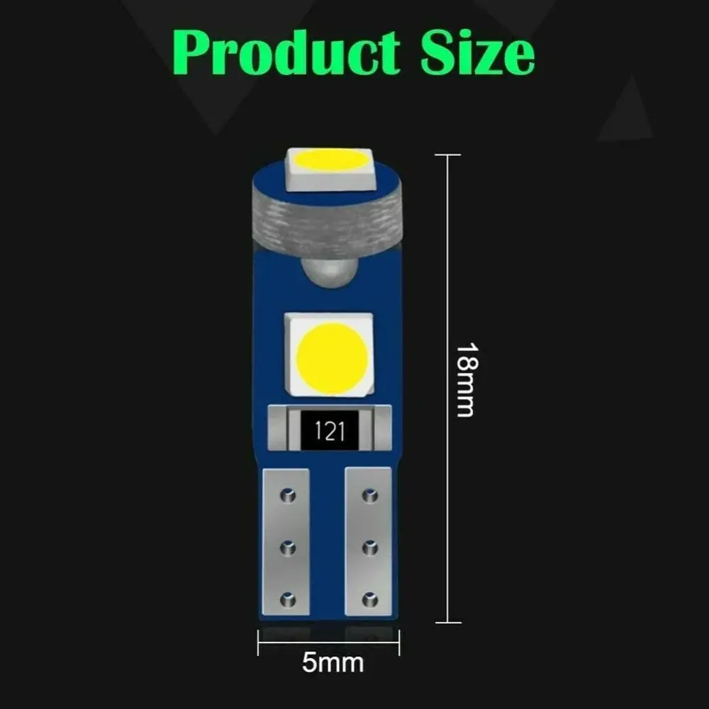 Lâmpada de instrumento automático LED super brilhante aquecimento luz do painel do carro 3-SMD 12V luz indicadora de cunha