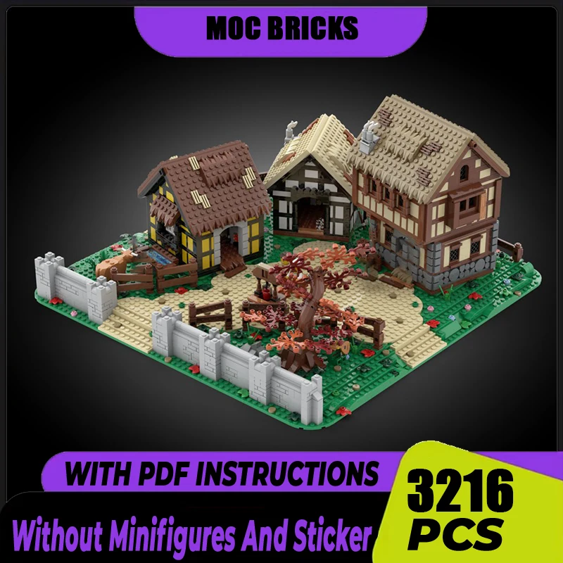 Mittelalterliche Burg Modell Moc Bausteine Mittelalterliche Häuser Technologie Modulare Blöcke Geschenke Weihnachten Spielzeug DIY Sets Montage