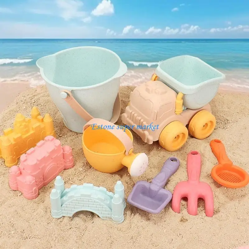 090B لعبة رمل شاطئ البحر مع مجرفة شاحنة للأطفال قالب رمل رمل الشاطئ مجموعة لعب للأطفال لعبة رمال الشاطئ