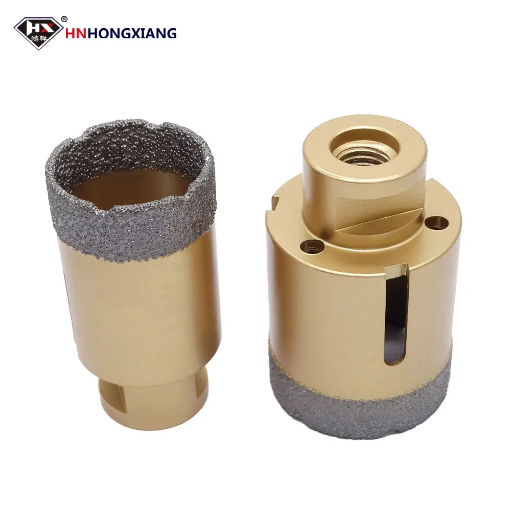 Round Handle Dry Brazed Diamond Hole Saw for Porcelain Tiles Marble Glass Ceramic Crowns Drill Bit