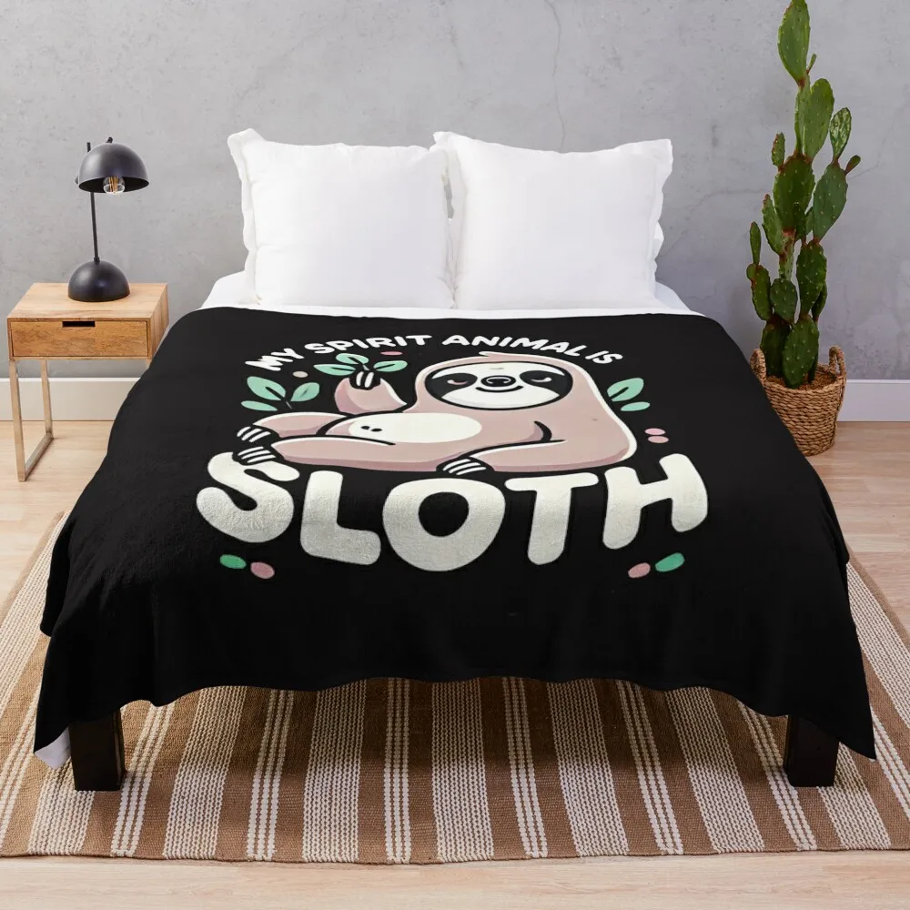 

Funny My Spirit Animal Is Sloth: Humorous Japanese T-Shirt Throw Blanket Sleeping Bag Soft Plaid Luxury St Blankets