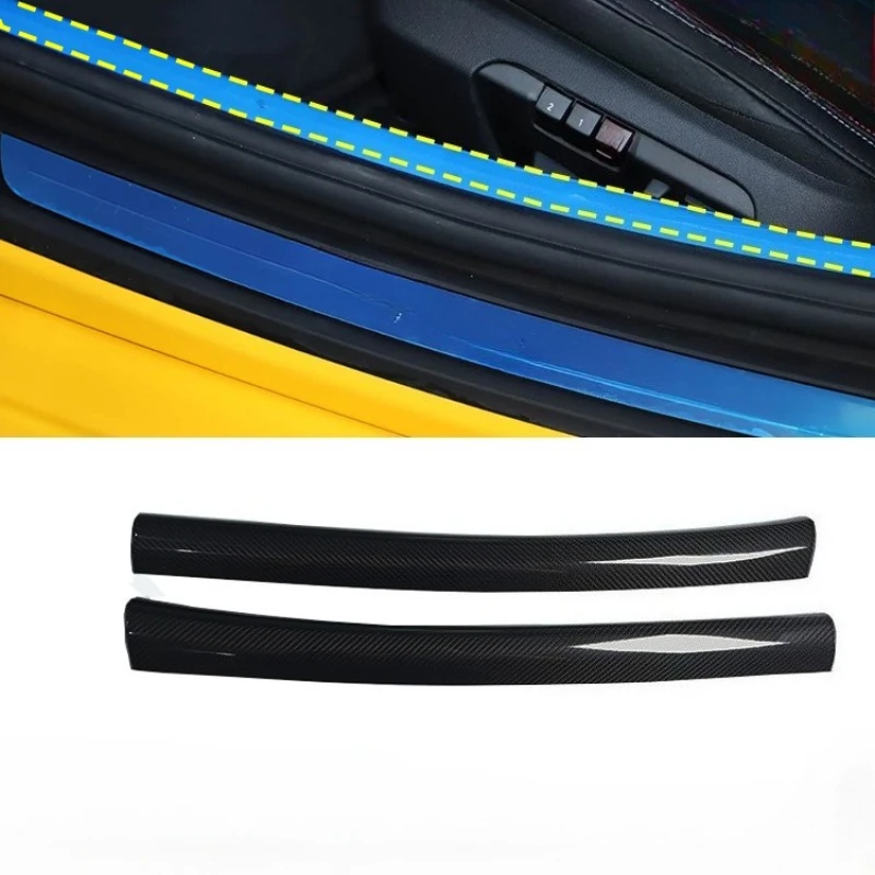 

For Toyota SUPRA Real Dry Carbon Fiber 2019-2022 Built-in Sill Plate Sticker Nterior Decoration Modification Accessories