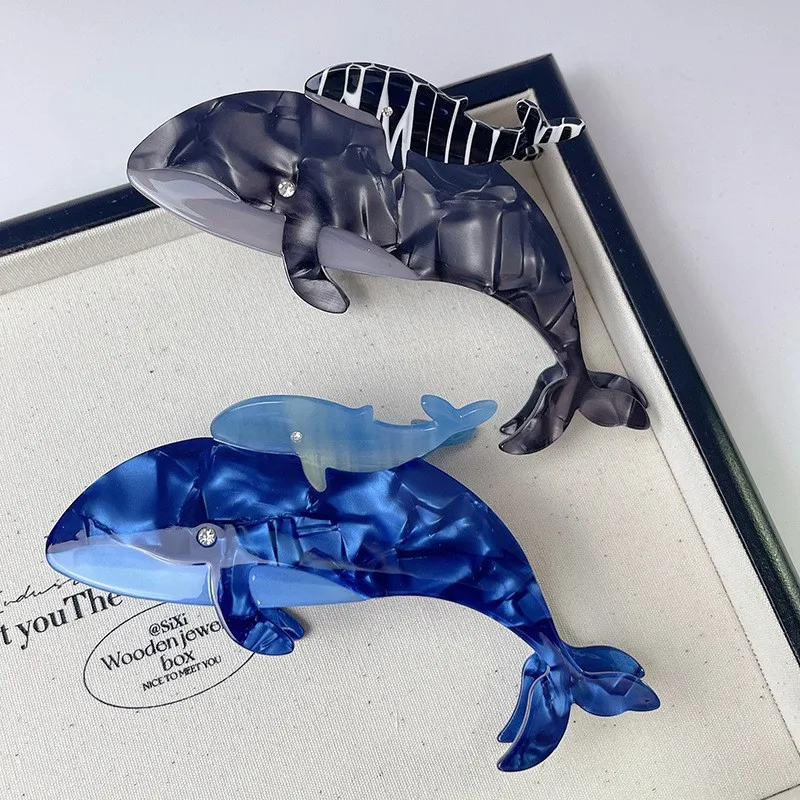 DuoShang Cute Ocean Series Shark Whale Acetate Hair Claw Light Luxury Eco-friendly Claw Clip for Women Girls Hair Accessories