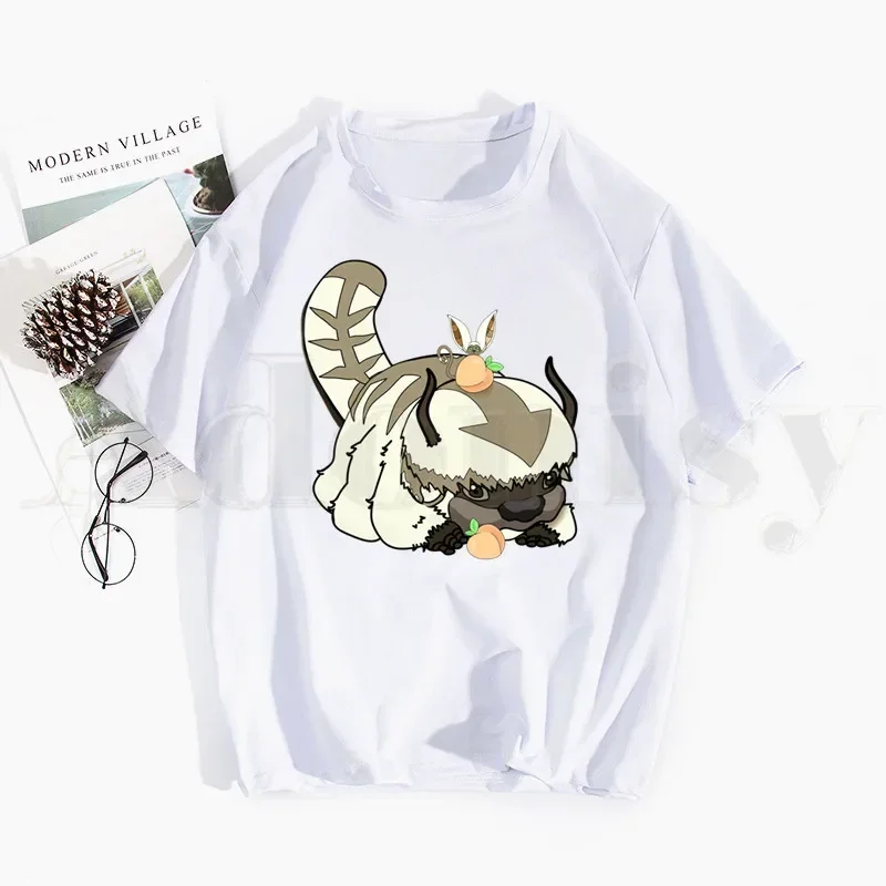 Avatar The Last Airbender Aang Appa Anime Badass Print T-Shirt Herren T-Shirt Männlich Casual Kurzarm Tops Harajuku