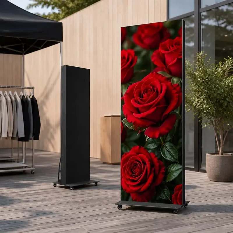 P5 Outdoor Mobile Advertising Machine 640*1920 Floor-standing Full Color LED Poster Screen 4000CD Brightness IP65