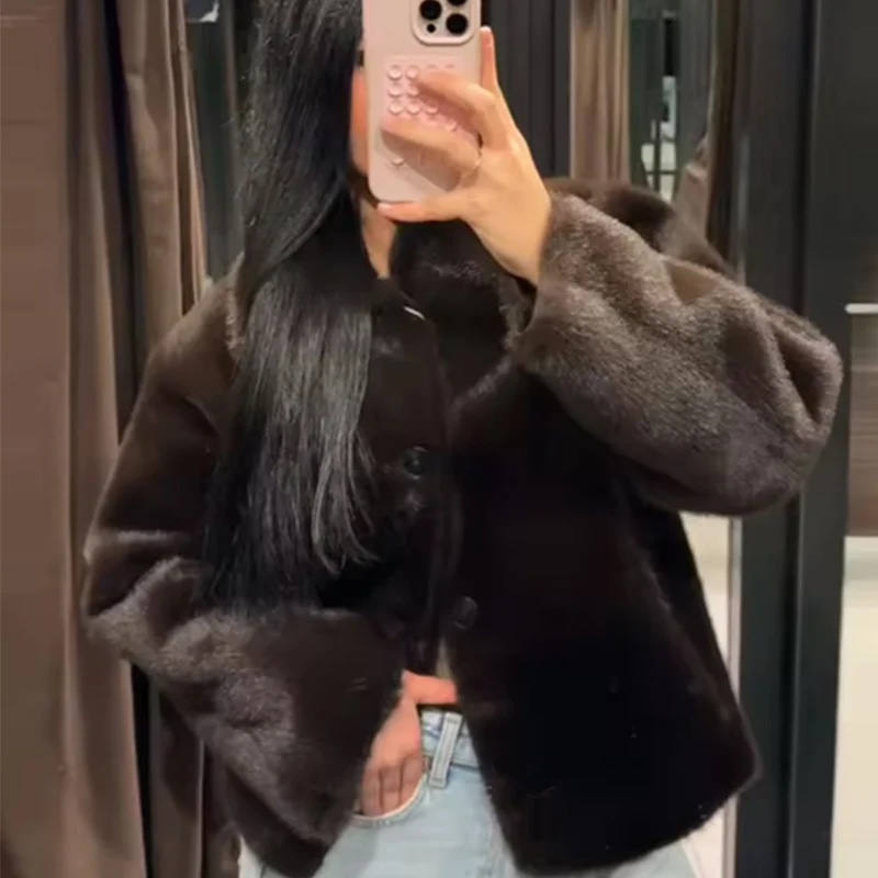 Women's Faux Leather Jacket 2026 Autumn Winter Long-Sleeve Reversible Jacket for Women Stylish Unique Chic Ladies Outerwear