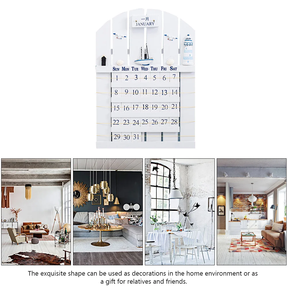 

1 шт. деревянный вечный календарь в средиземноморском стиле, настенный календарь, домашний декор, креативное напоминание о дате, украшение, напоминание о дате