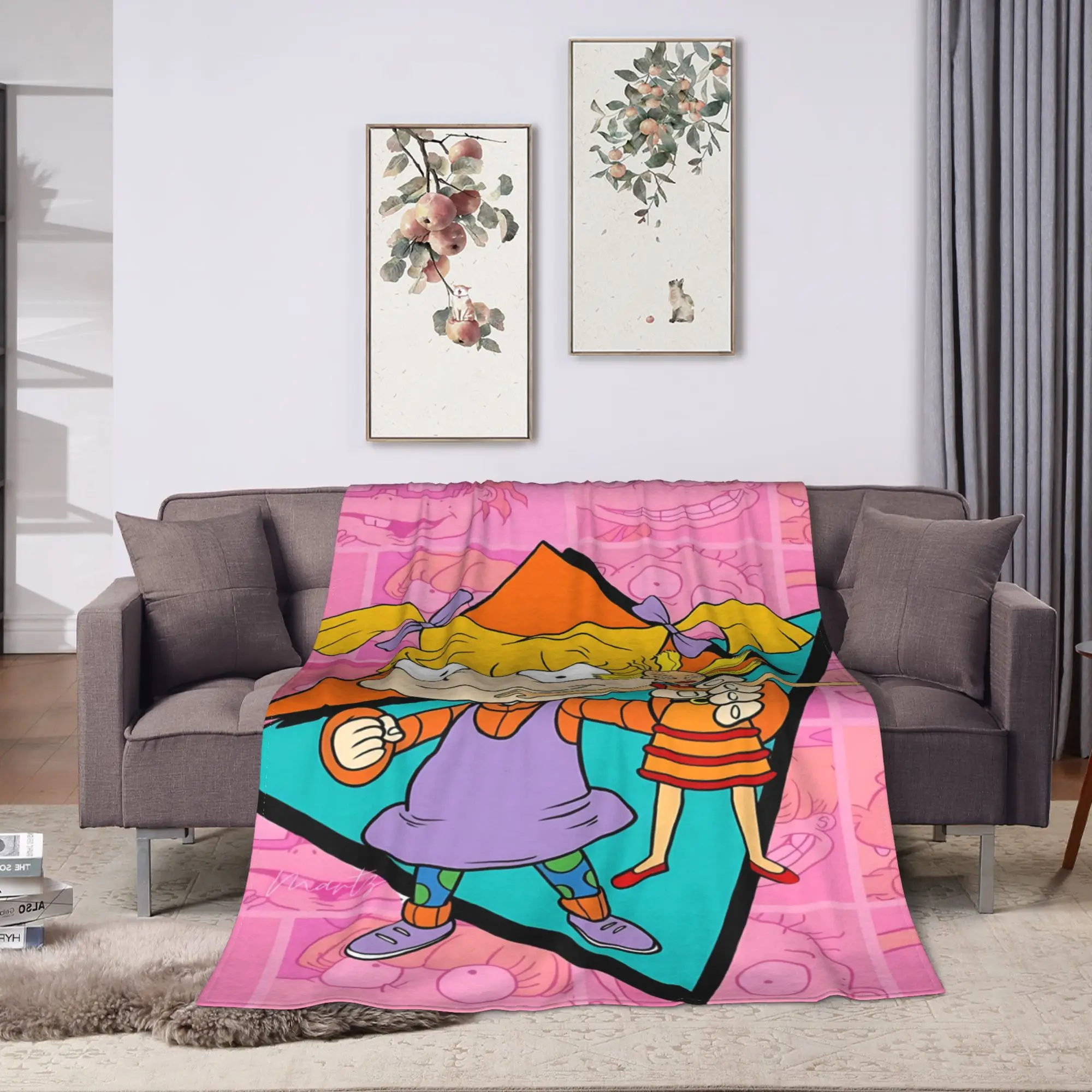 Rugrats 90s Revival Character  Blanket Quality Soft Warm  Throw Blanket Spring Camping Couch Chair Graphic Bedspread