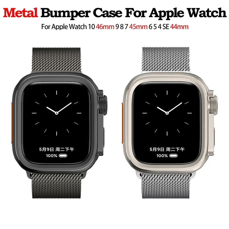 Case for Apple Watch Ultra 2 1 series 10 9 8 7 6 5 4 SE metal cover hard bumper for iWatch full protector black 46mm 44mm 45mm
