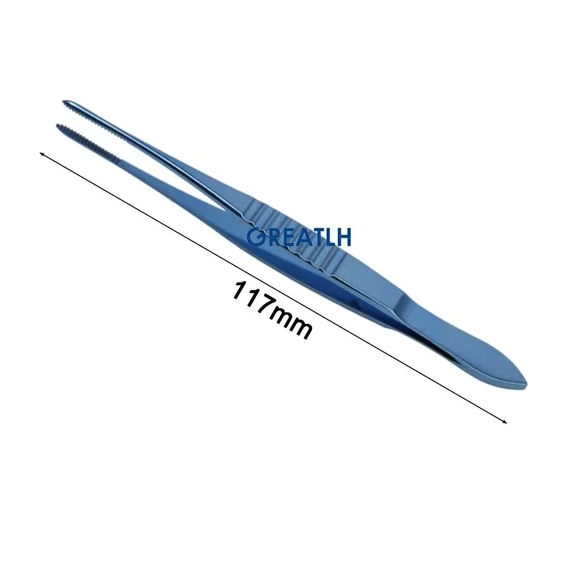 GREATLH Autoclavable Forceps with Teeth Surgical Tweezers Clamp Eyelid Surgical Tool Titanium Ophthalmic Instrument