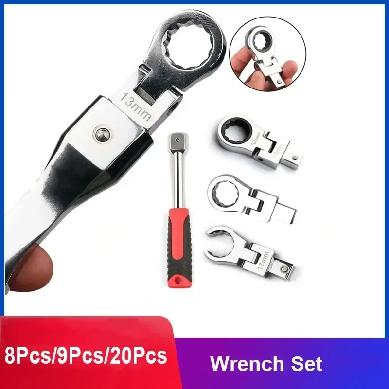 8/9/20 Piece Set Dismountable Movable Head Ratchet Wrench Box-packed Changeable Torx Head Wrench Ratchet Screwdriver Wrench Tool