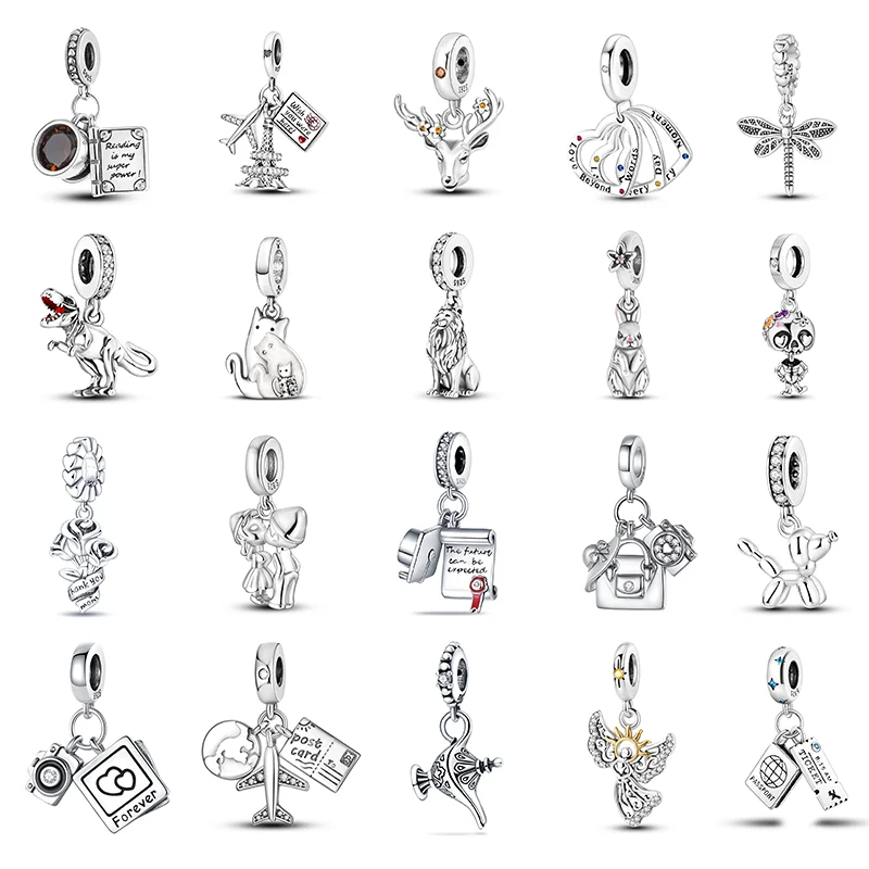 925Sterling Silver Fashion Animal Camera Tower Silver Series Charm Beads Suitable for Pandora Original Bracelet DIY Jewelry Gift