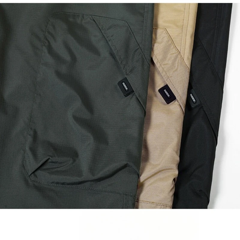 Pantalon Cargo ample à jambe droite pour hommes, Style militaire Vintage, vêtements de travail fonctionnels à taille élastique avec plis 3D, M-5XL