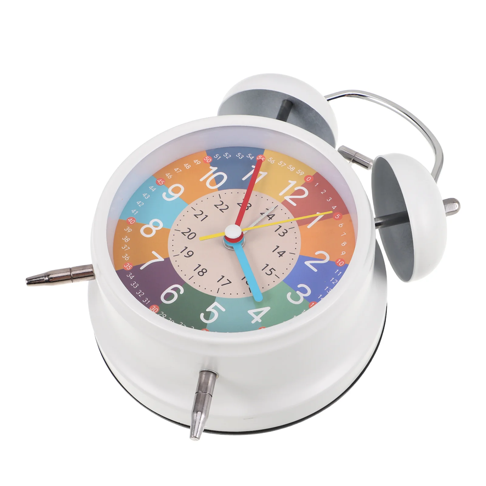 

Creative Children's Alarm Clock Metal Twin Bell Small Desk Nightlight Educational Kids Bedside Clock Bell Alarm Lcock