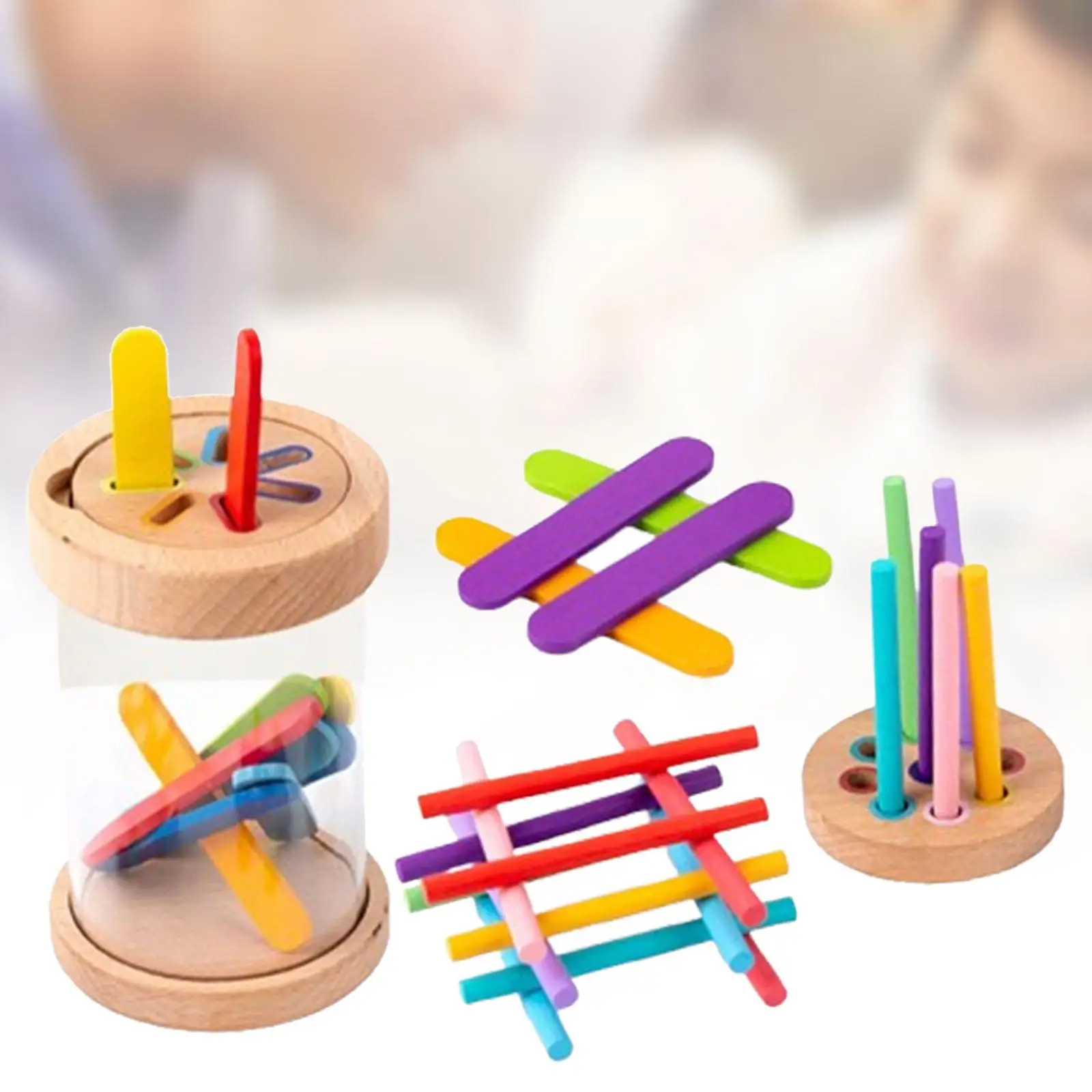 Wooden Learning Color Sorting Toy Montessori Toy for Kids 1 2 3 Year Old