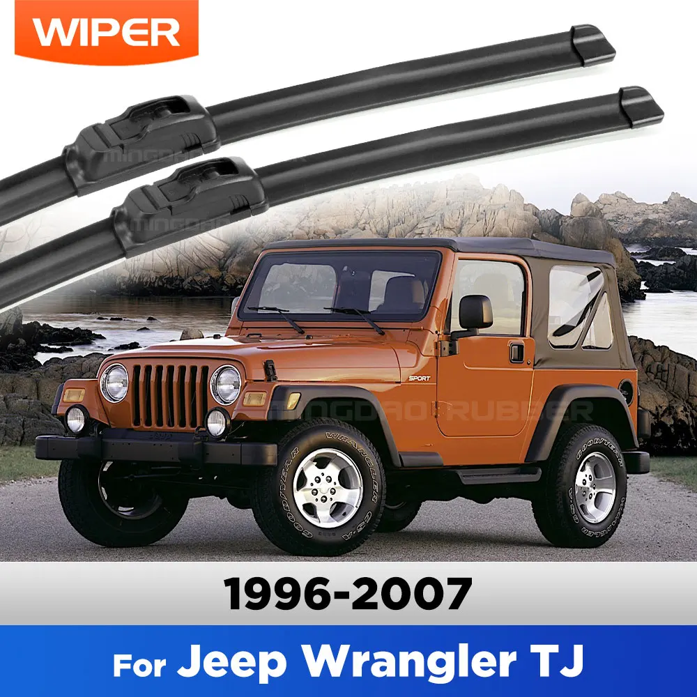 

For Jeep Wrangler TJ 1996-2007 Wiper Front Wiper Blades Windshield Windscreen Clean Window Car Rain Brushes 15"+15"
