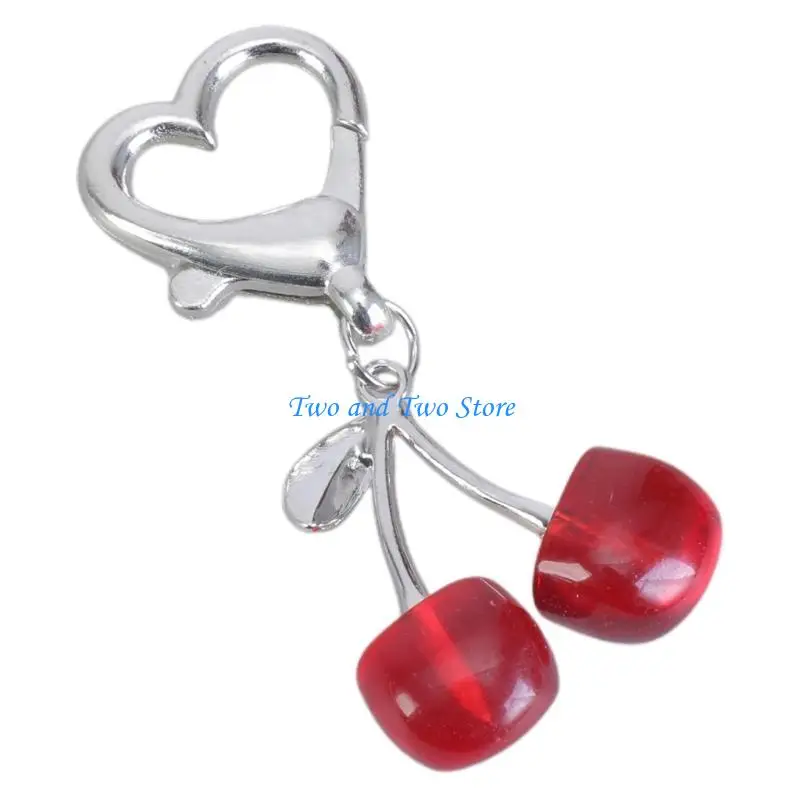 

HX6F Stylish Cherry Pendant Keyring Unique Keychain for Handbags or Car Decoration