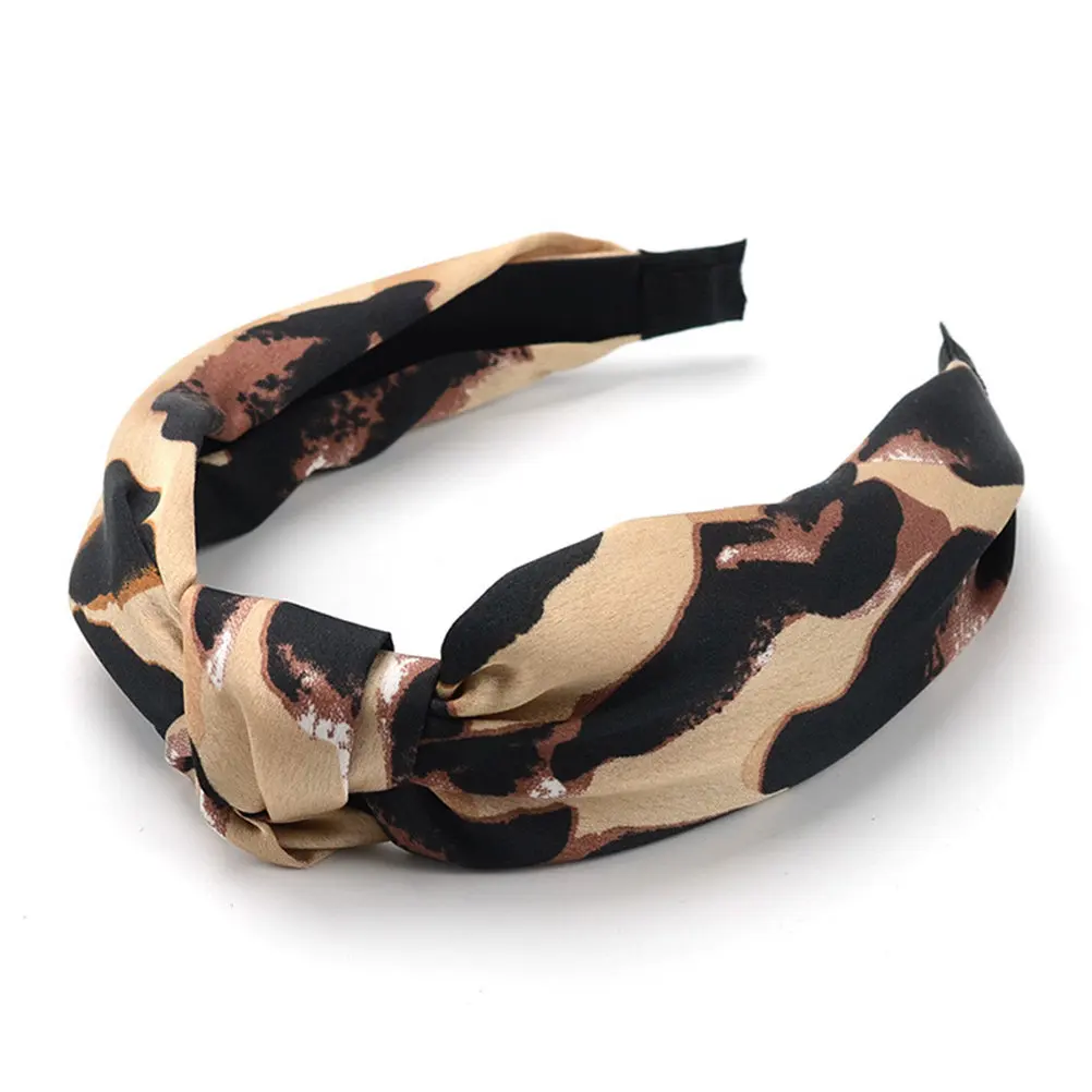 

Leopard Printed Headband Satin Plastic Elastic Comfortable Daily Party Hair Hoop Stylish Retro Hairband for Women Teens Girls