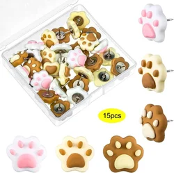 15 PCS Cute Cat Paw Pins Decorative Push Pins Cork Board Decorations Cute Thumb Tacks Office Supply Home Classroom Decoration