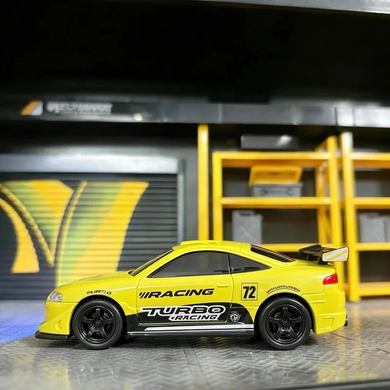 New 26 Upgraded 1/76 Turbo Racing C72 Yellow Supermicro Remote Control Rear Drive Racing RC Electric Desktop Drift Car Model Toy