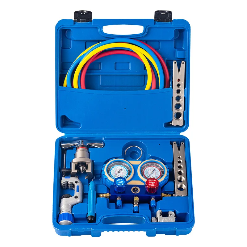 Juego de medidores de presión universal para aire acondicionado doméstico, bomba de vacío, medidor de fluoruro, compatible con R22, R410, R32