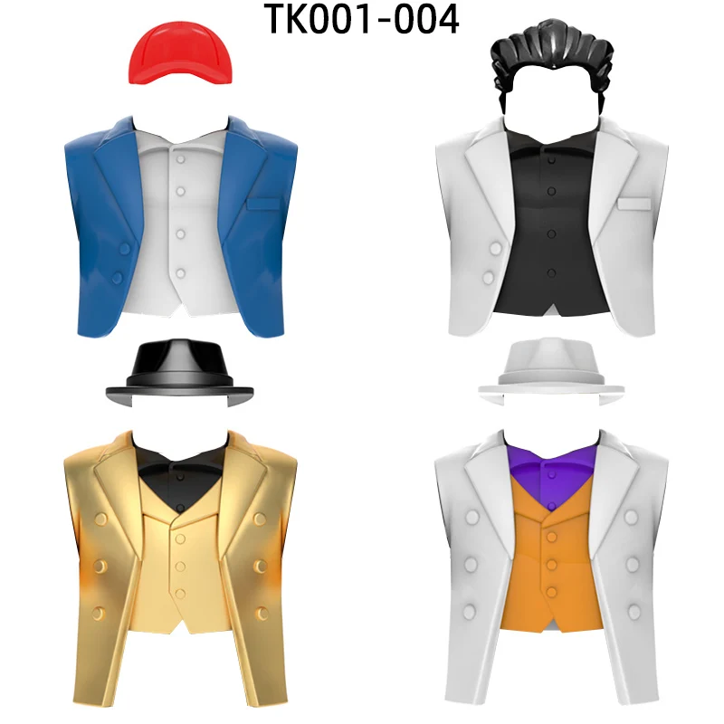 ตัวเลขการกระทําอาวุธกางเกงผมชิ้นส่วนชุดบล็อกMOCอิฐชุดของขวัญของเล่นเด็กTK001-TK004